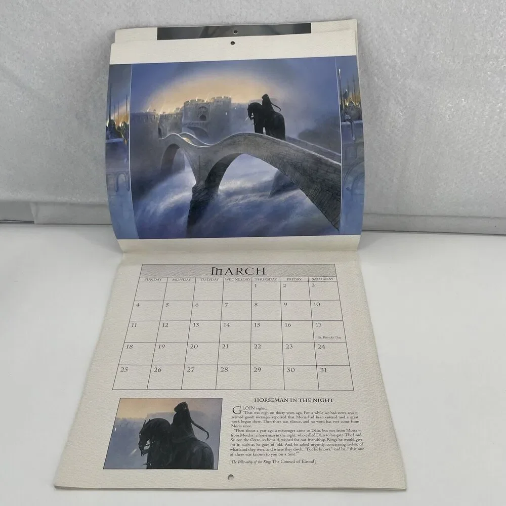 Lord of the Rings 2001 Tolkien Wall Calendar Illustrated John Howe LOTR 12